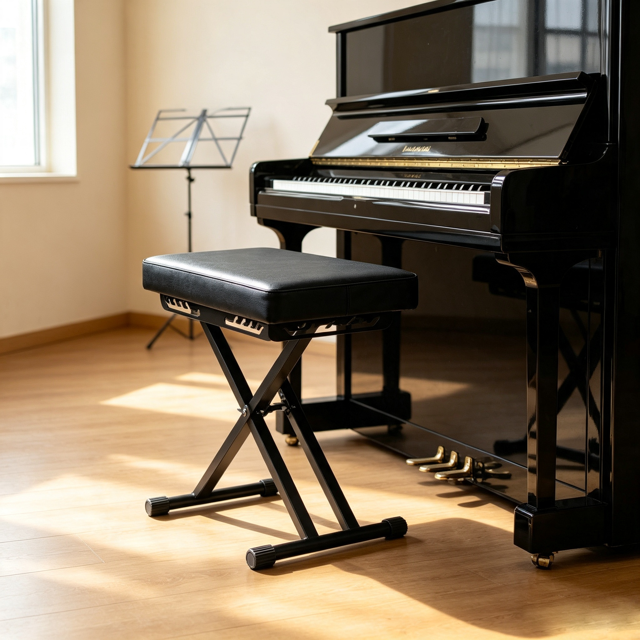 keyboard bench with backrest