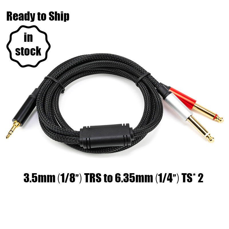 3.5mm to dual 6.35mm cable