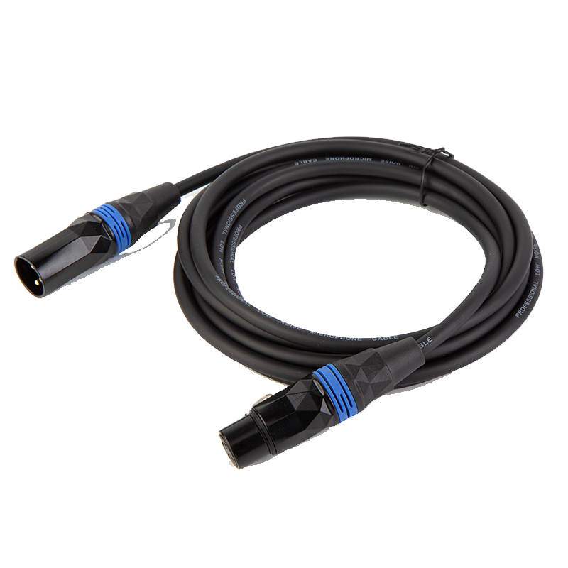 XLR microphone cable coiled, factory photo