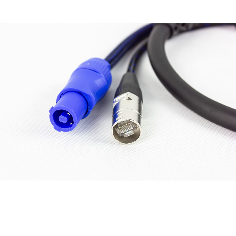 Stage Lighting Cable RJ45 Male to RJ45 & Powercon Input to Output