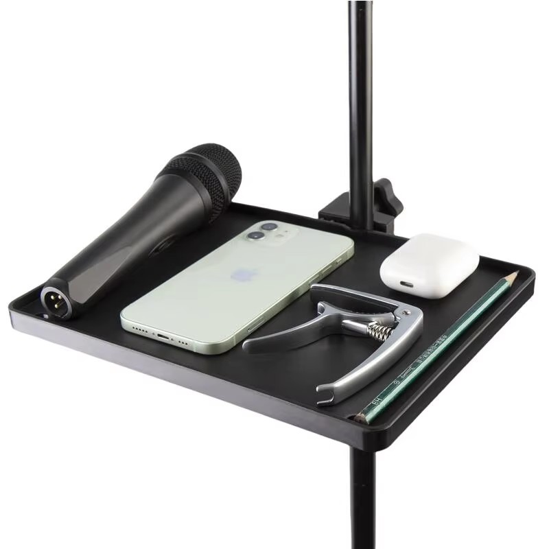 clamp on music shelf with storage