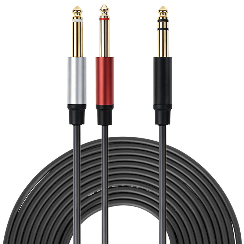 6.35mm TRS to dual TS cable