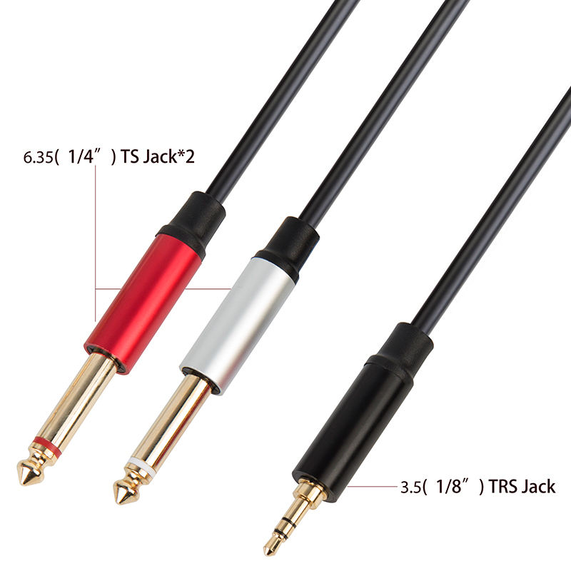 1/8 to 1/4 stereo Y cable