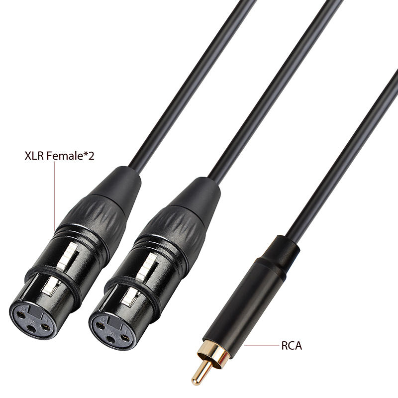 dual XLR to RCA audio cable