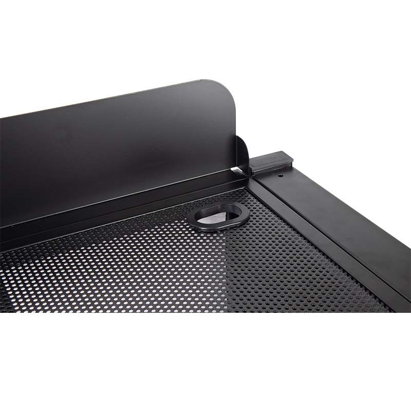 Folded FS014 DJ stand showing 15cm slim profile for easy transport