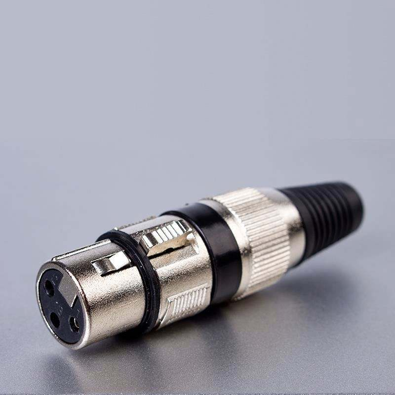 metal XLR plug nickel plated