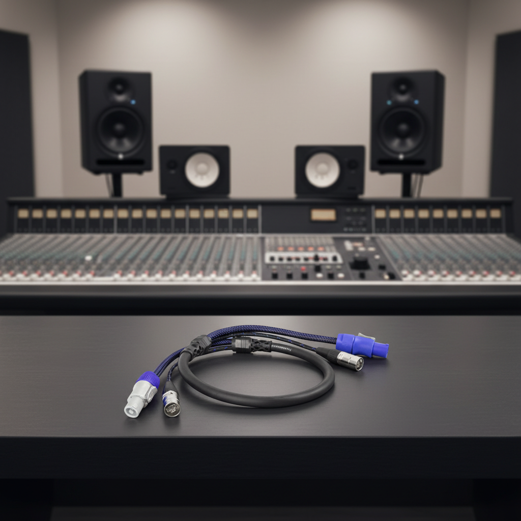 Stage Lighting Cable RJ45 Male to RJ45 & Powercon Input to Output