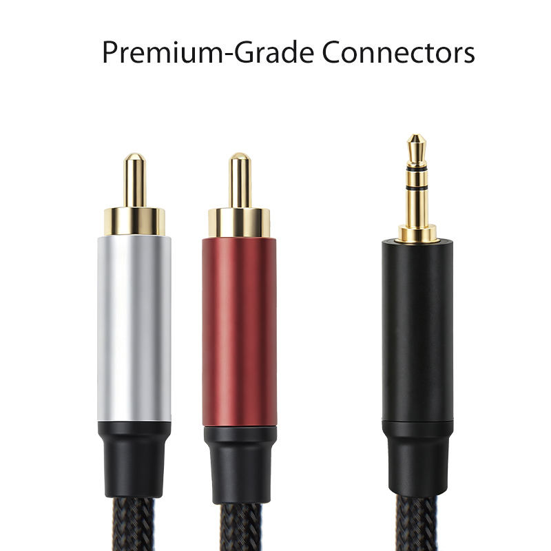 braided 3.5mm to RCA cable