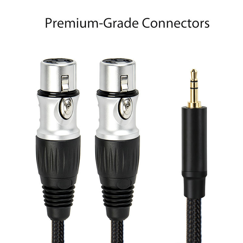 braided 3.5mm XLR female cable