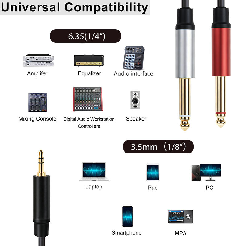 shielded 3.5mm to dual TS cable