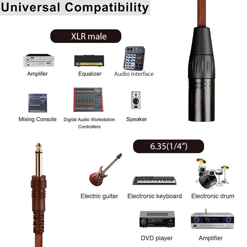 xlr male instrument cable