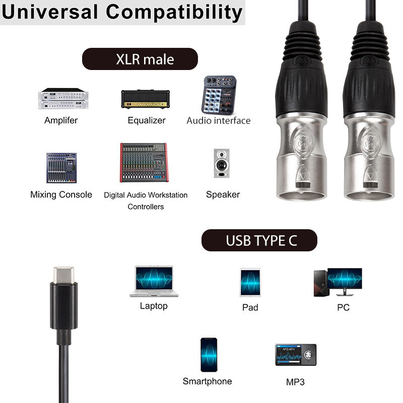 USB C to mixer XLR cable	