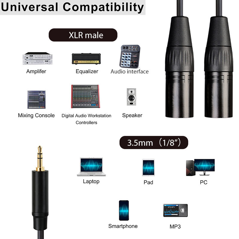 3.5mm to XLR male adapter cable