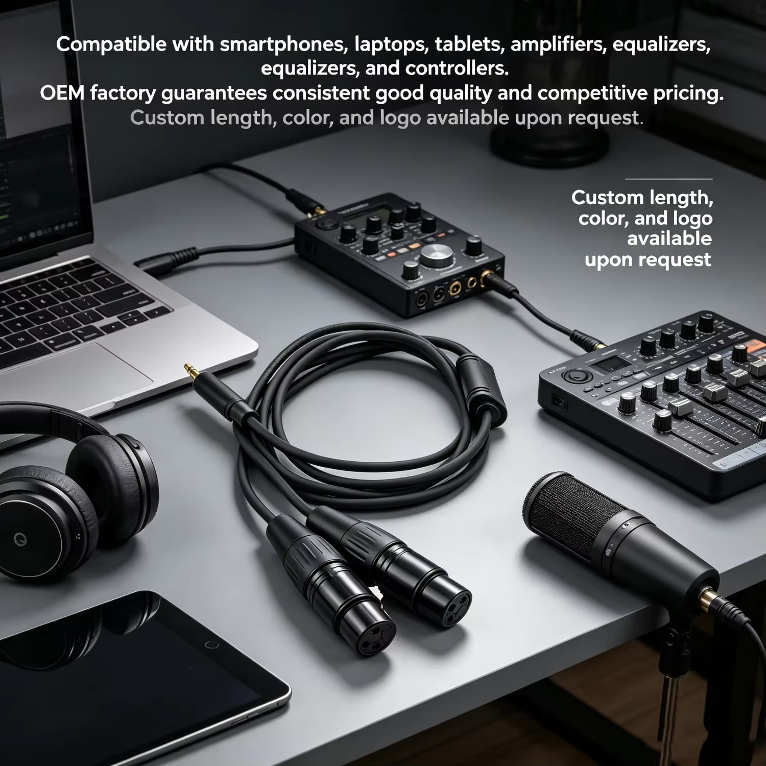 3.5mm to dual XLR female cable