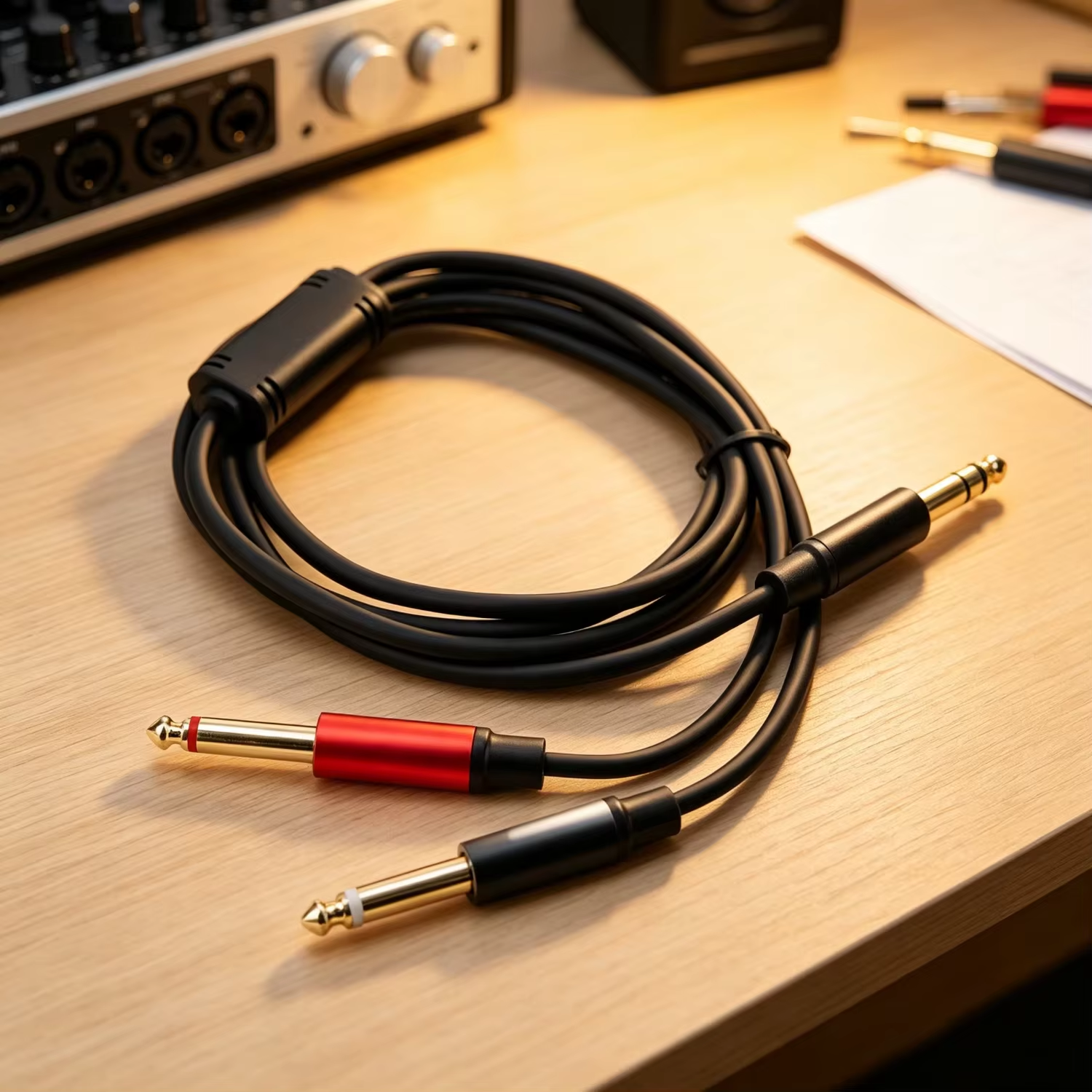 6.35mm TRS to dual TS cable