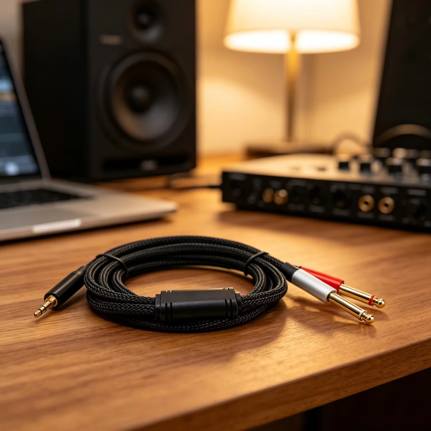 3.5mm to dual 6.35mm cable
