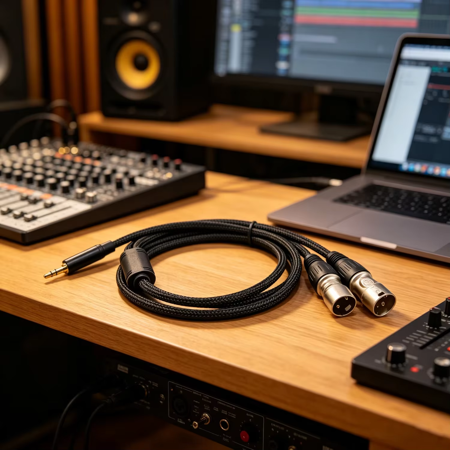 3.5mm to dual XLR cable