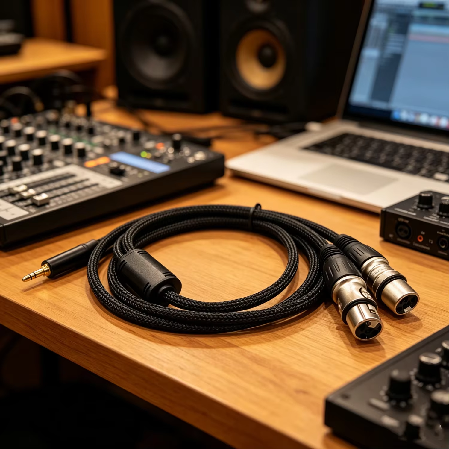 3.5mm to dual XLR female cable