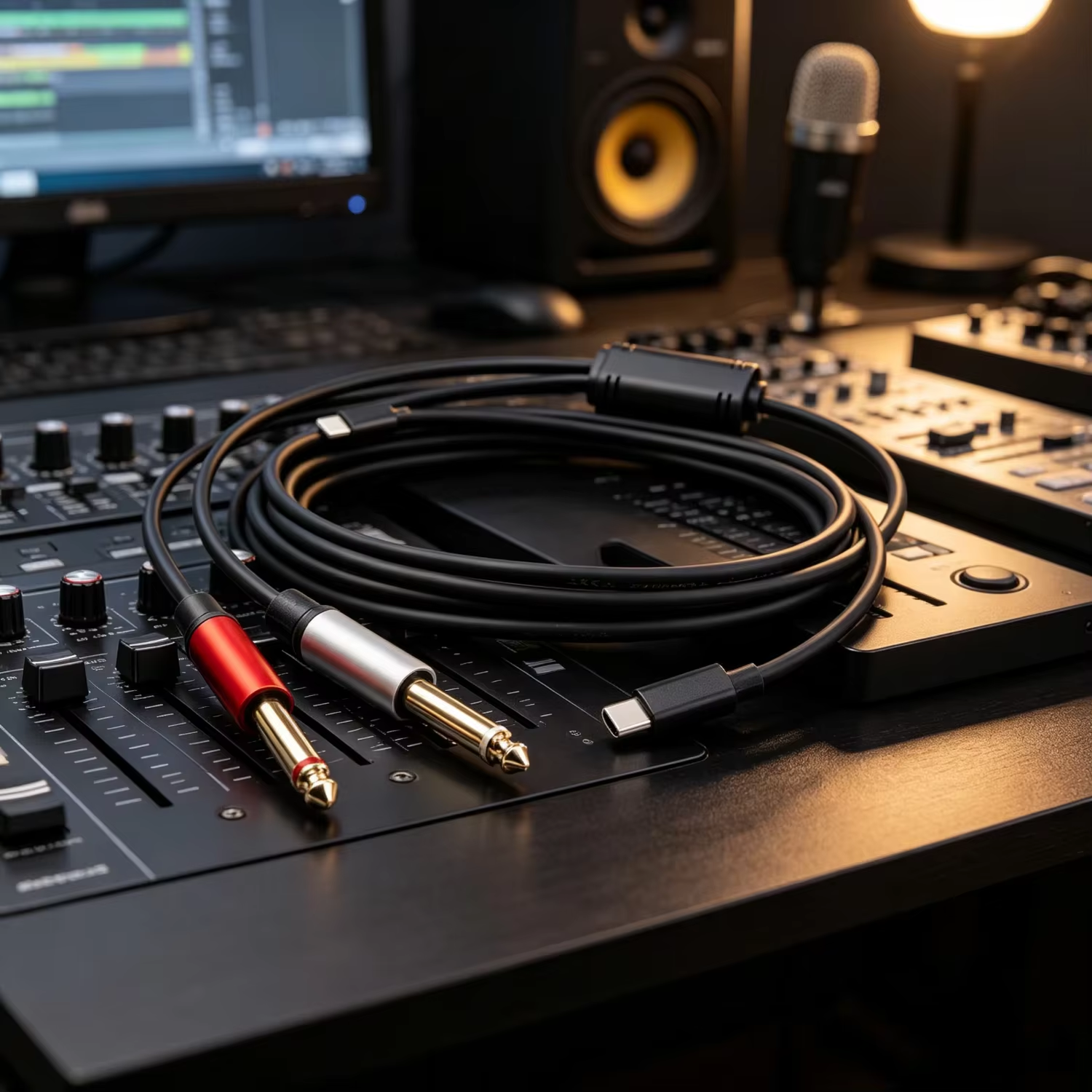 USB C to 6.35mm audio cable