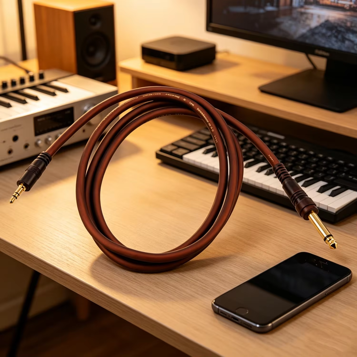 6.35mm to 3.5mm audio cable