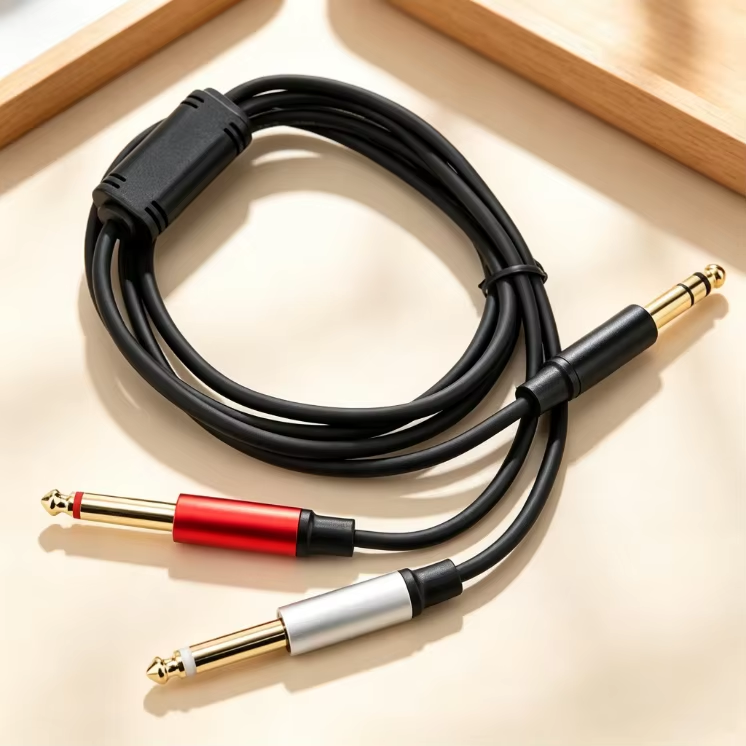 6.35mm TRS to dual TS cable