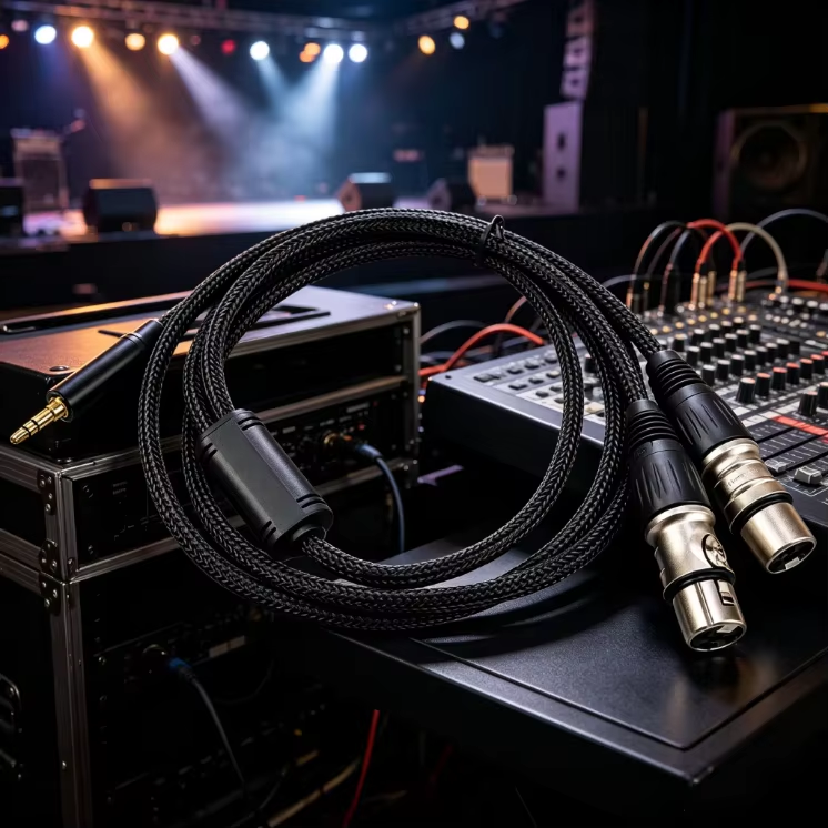 3.5mm to dual XLR female cable
