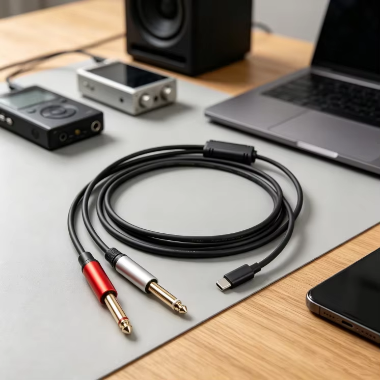 USB C to 6.35mm audio cable