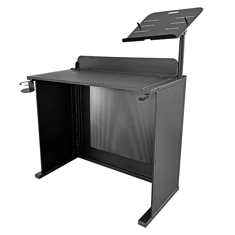 Lesound FS014 heavy duty steel foldable DJ table with cable management holes