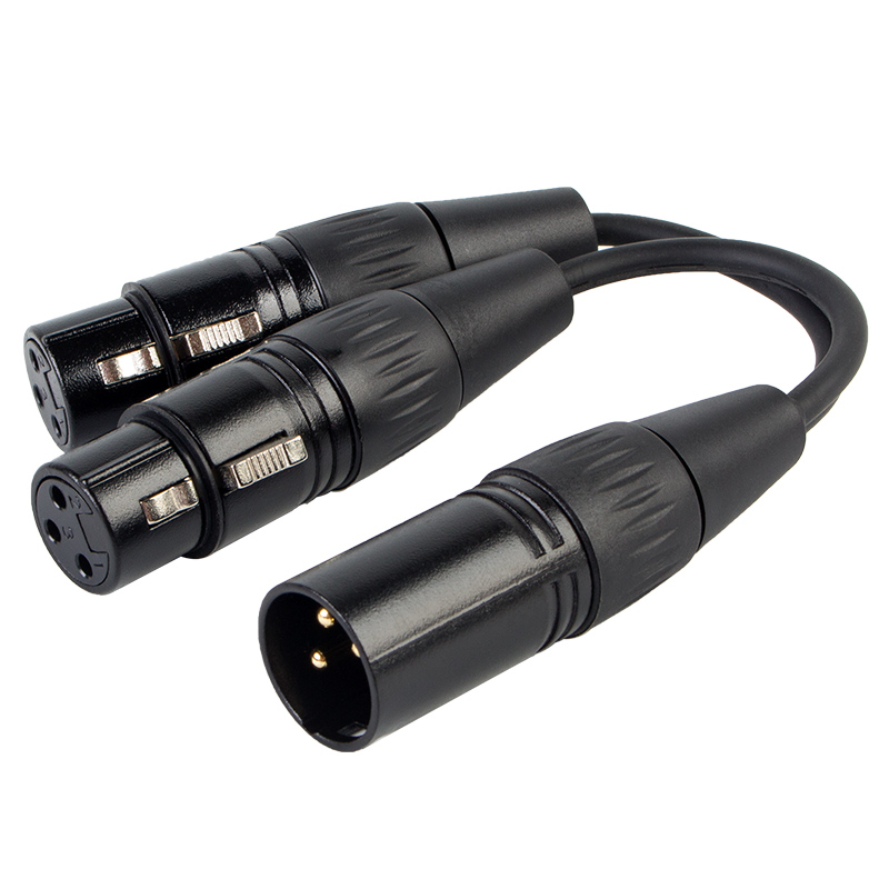 XLR Y-Splitter Cable male to dual female YC020 para sa audio (2)