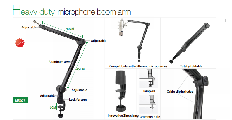 desktop microphone boom arm
